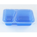 Recipientes de preparación de comida reutilizables sin BPA de 2 compartimientos Bandejas de almacenamiento de comida plásticas con tapas herméticas Se pueden guardar en el microondas